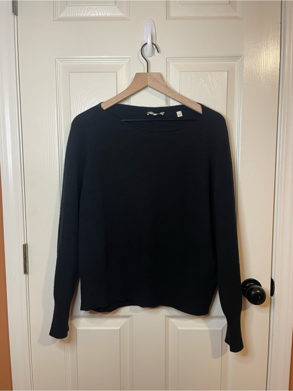 Vince Wool Cashmere Blend Crewneck Sweater in Black Scandi Minimal Size Large